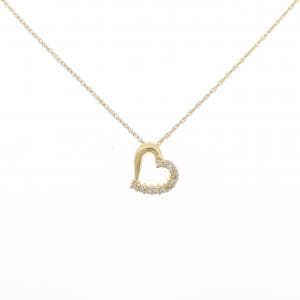 K18YG/750YG ハート ダイヤモンド ネックレス 0.08CT