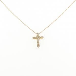 K18YG クロス ダイヤモンド ネックレス 0.30CT