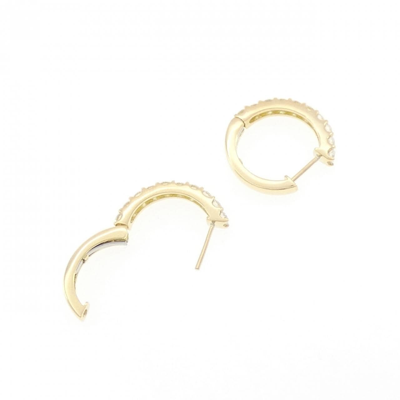 【新品】K18YG ダイヤモンド フープ ピアス 1.000CT