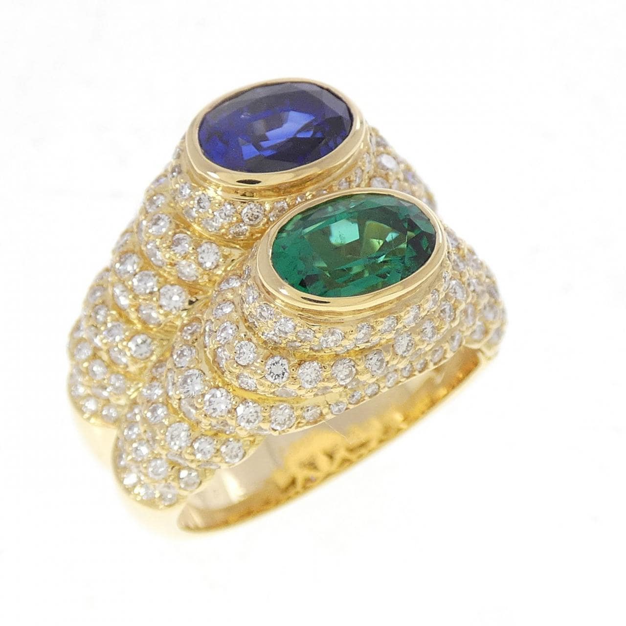 750YG カラーストーン リング マダガスカル産 ザンビア産