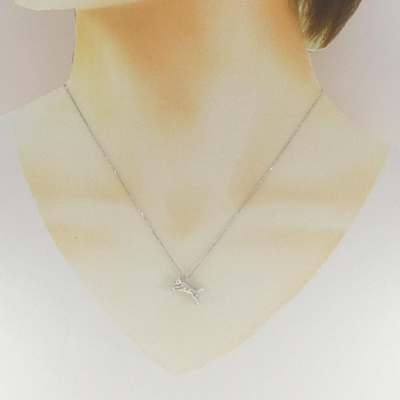 K18WG キャット ダイヤモンド ネックレス 0.006CT
