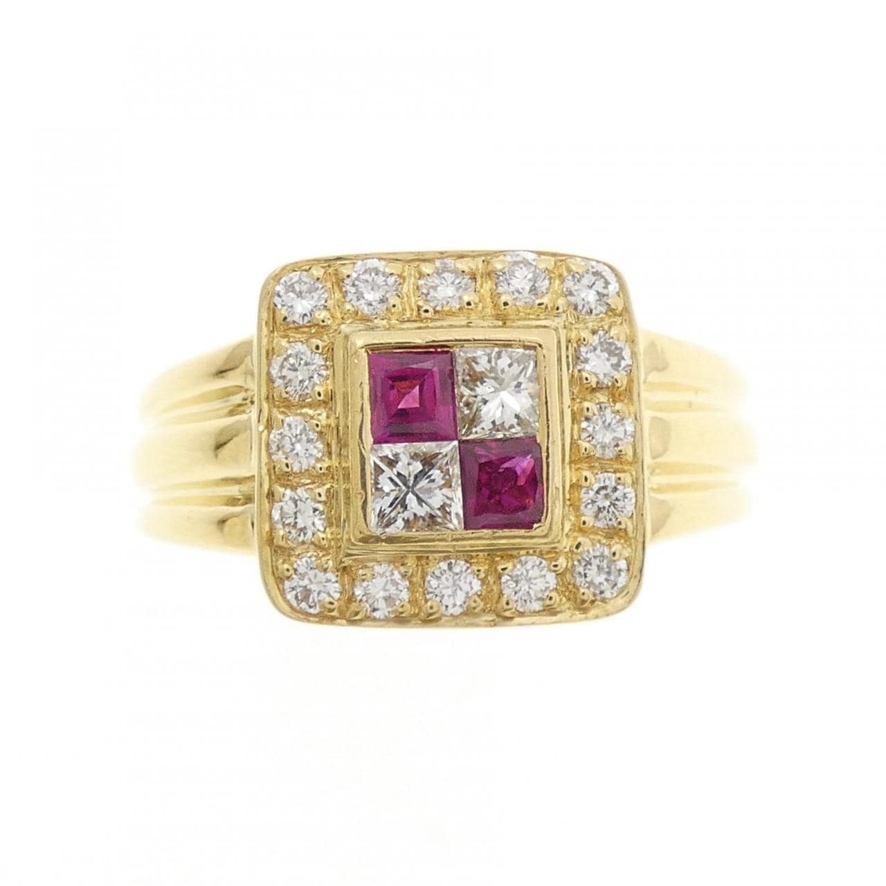 18KYG ルビー リング 0.30CT