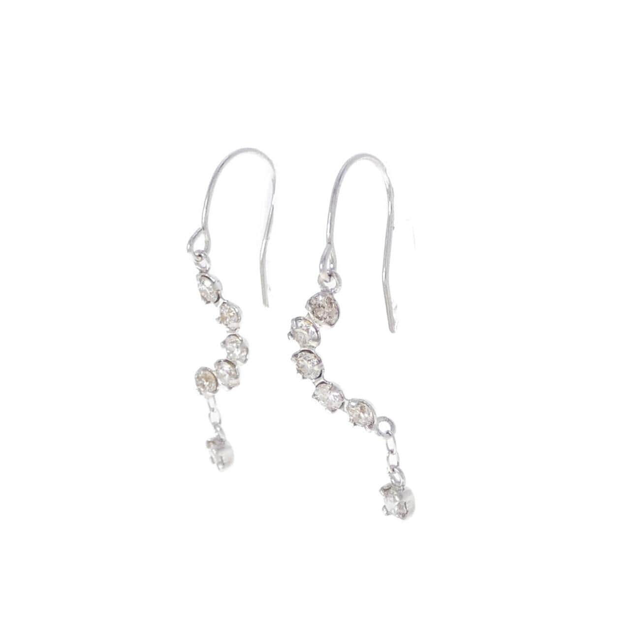 K18WG ダイヤモンド ピアス 0.30CT