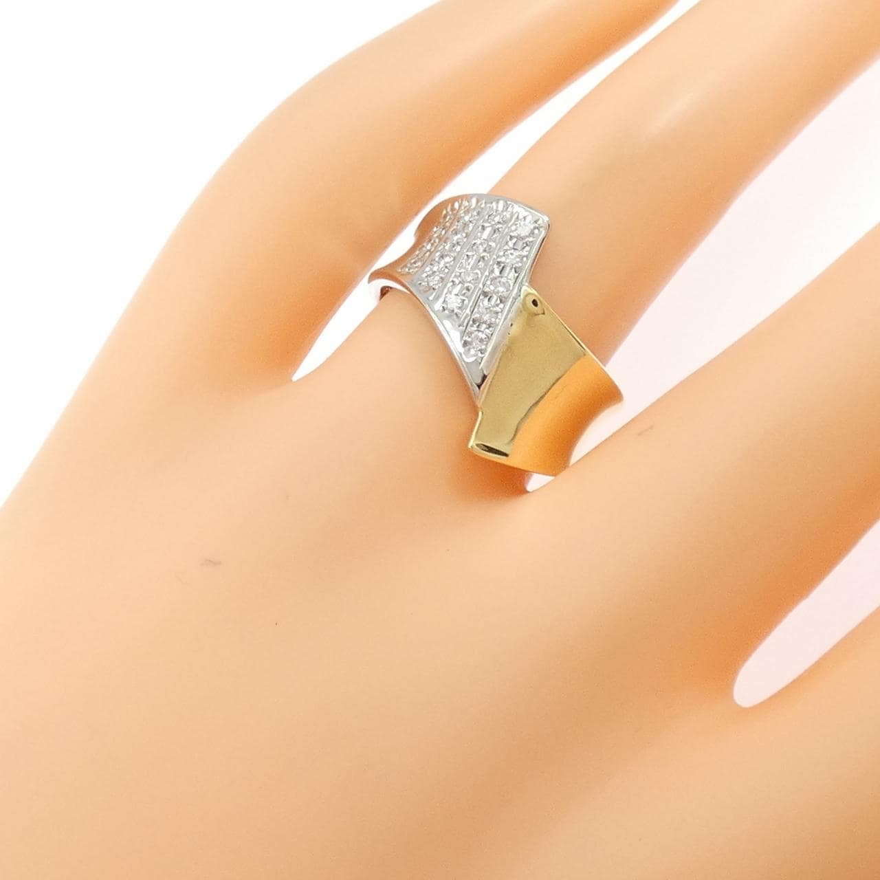 K18YG/PT900 ダイヤモンド リング 0.16CT