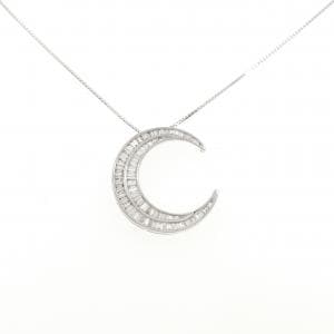 K18WG ムーン ダイヤモンド ネックレス 0.72CT