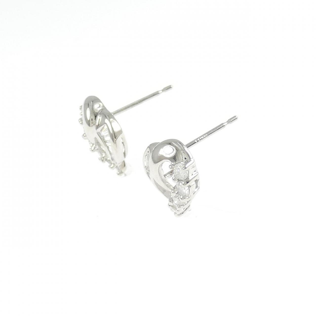 PT900 ハート ダイヤモンド ピアス 0.90CT