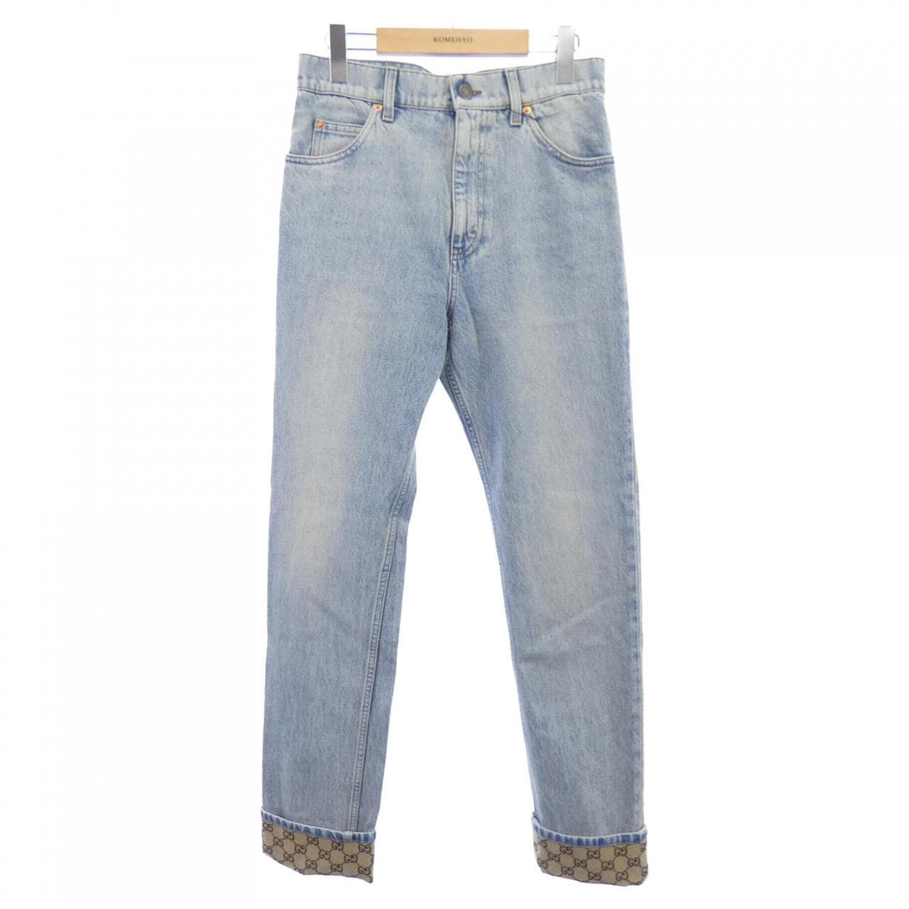 グッチ GUCCI GGターンアップウォッシュドデニムパンツ　GGパターン 774078 XDCTN ジーンズ