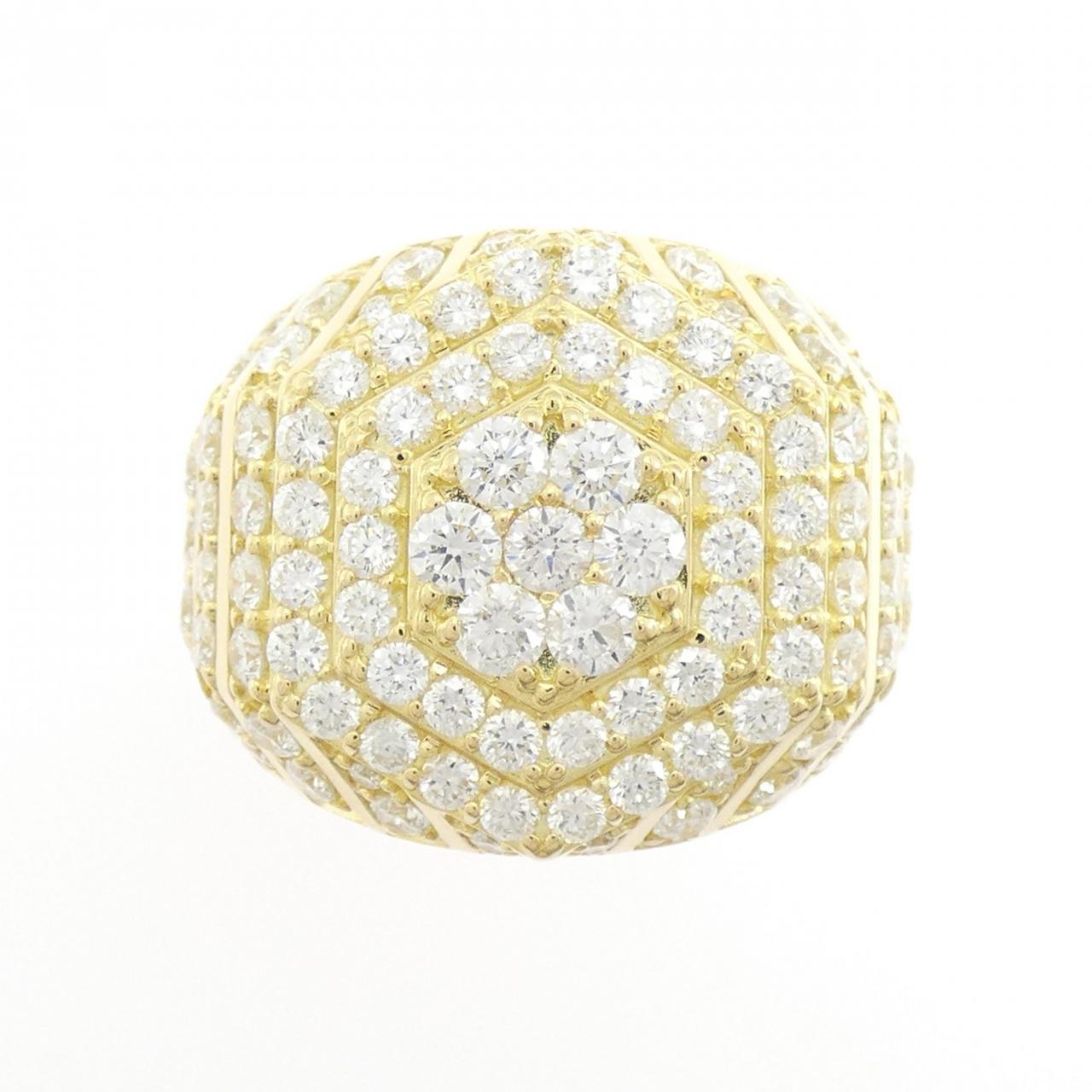 K18YG フラワー ダイヤモンド リング 3.33CT