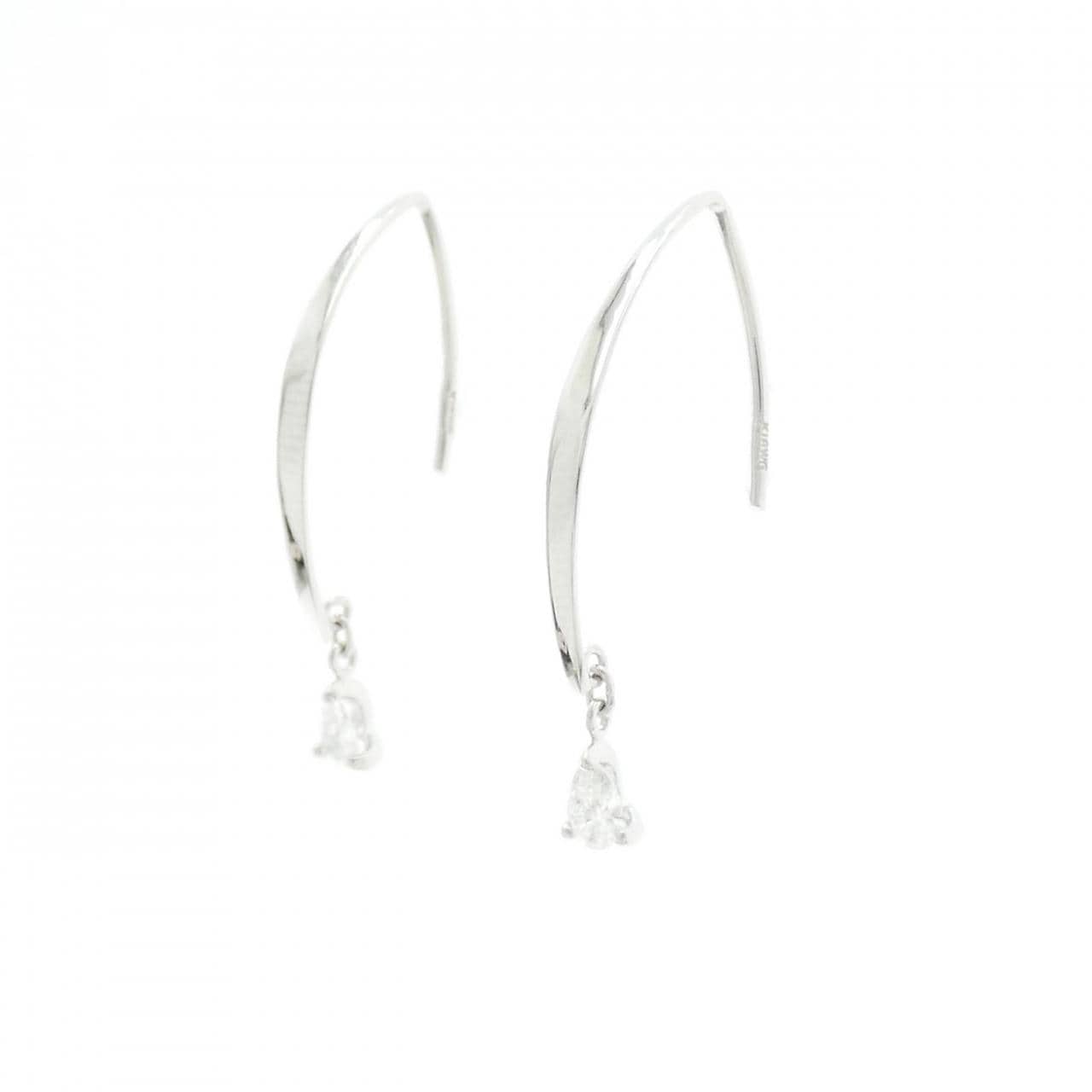 K18WG ダイヤモンド ピアス 0.12CT