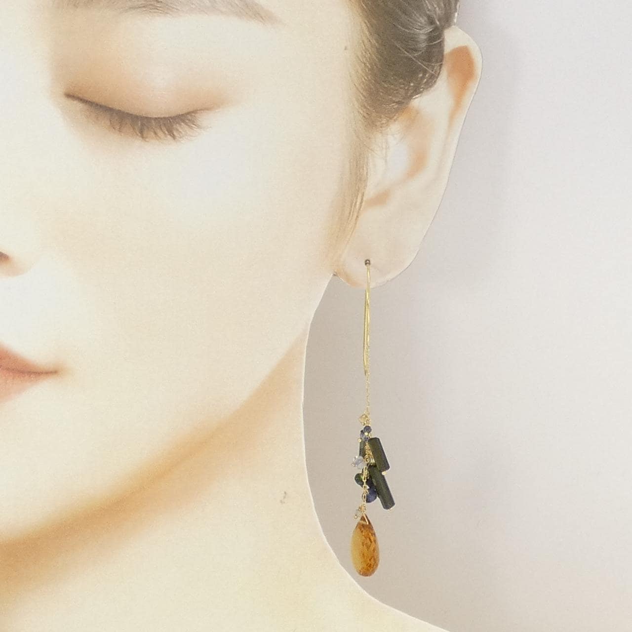 K18YG カラーストーン ピアス