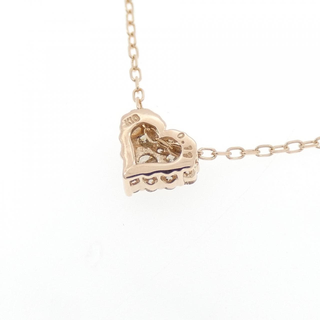 K10PG ハート ダイヤモンド ネックレス 0.11CT