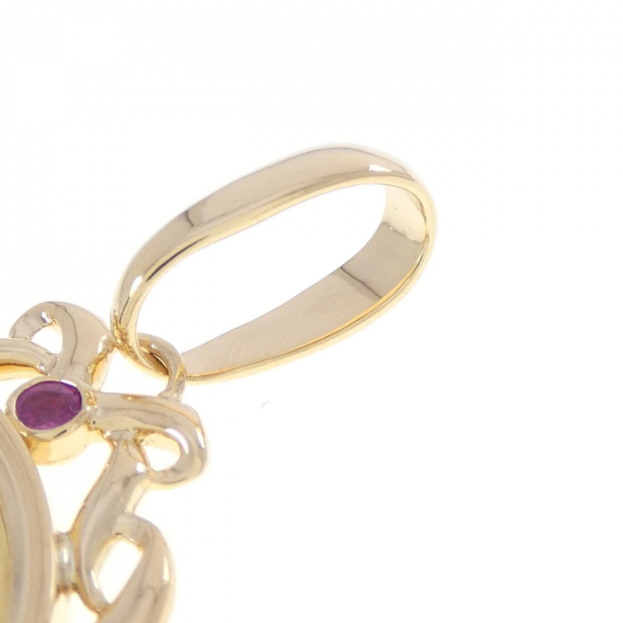 K18YG(枠) ルビー コイン ペンダント