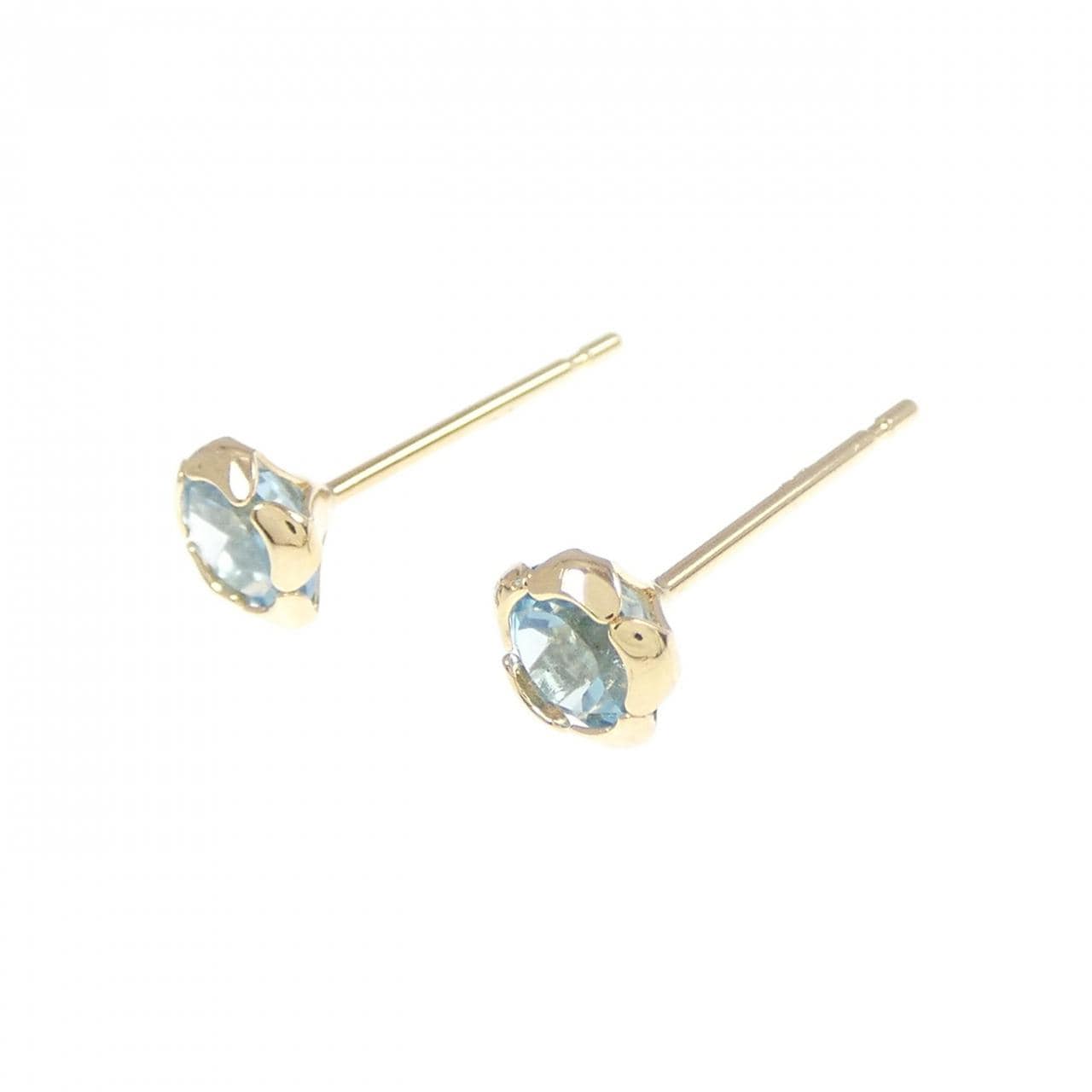 [BRAND NEW] K18YG blue Topaz earrings