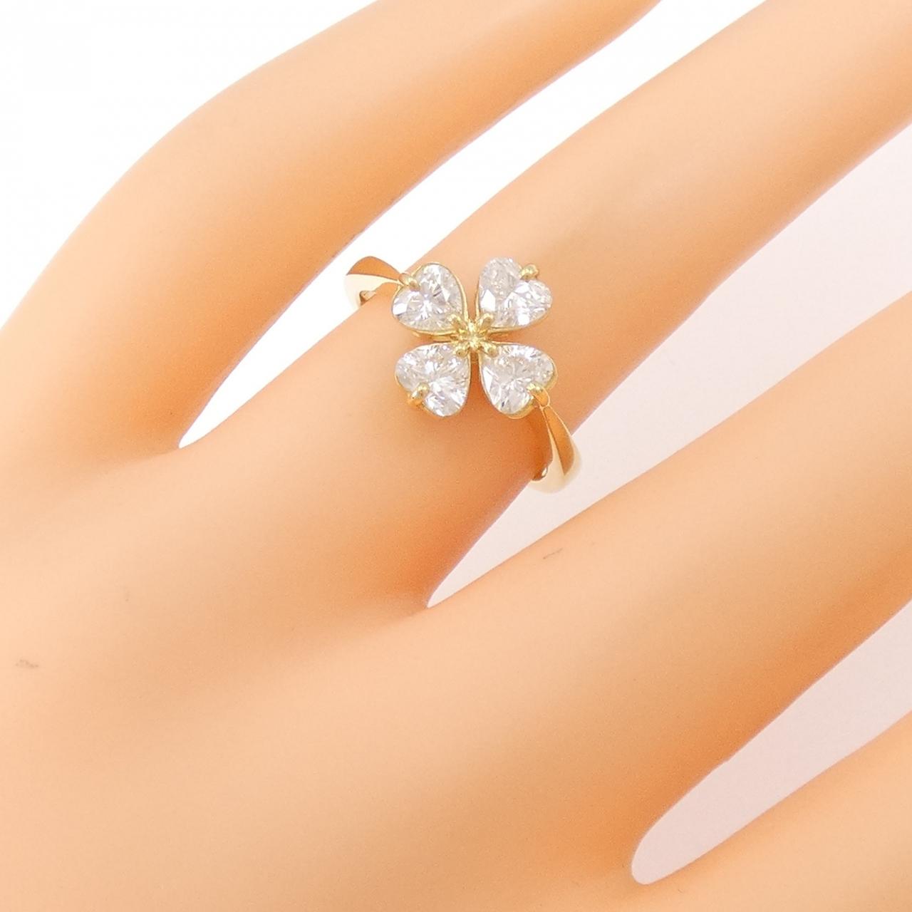 【新品】K18YG ダイヤモンド リング 1.013CT F SI1 ハートシェイプ