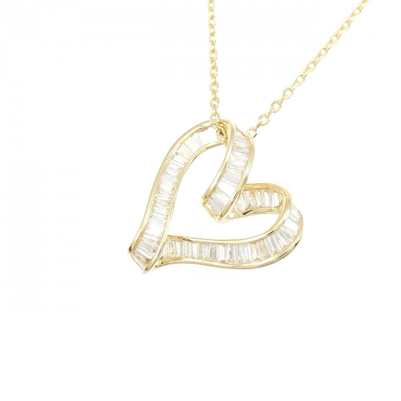 K18YG ハート ダイヤモンド ネックレス 0.40CT