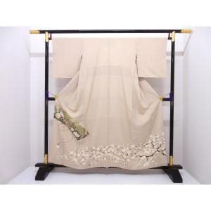 色留袖　訪問着兼用　友禅金彩加工　丸に上り藤　身丈Ｓ寸