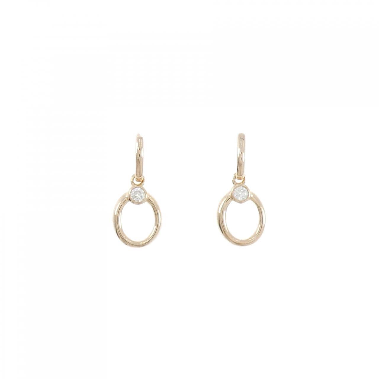 750PG/K18PG ダイヤモンド ピアス 0.06CT