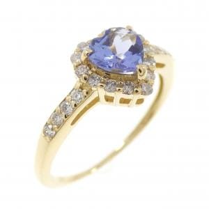K18YG ハート タンザナイト リング 0.50CT