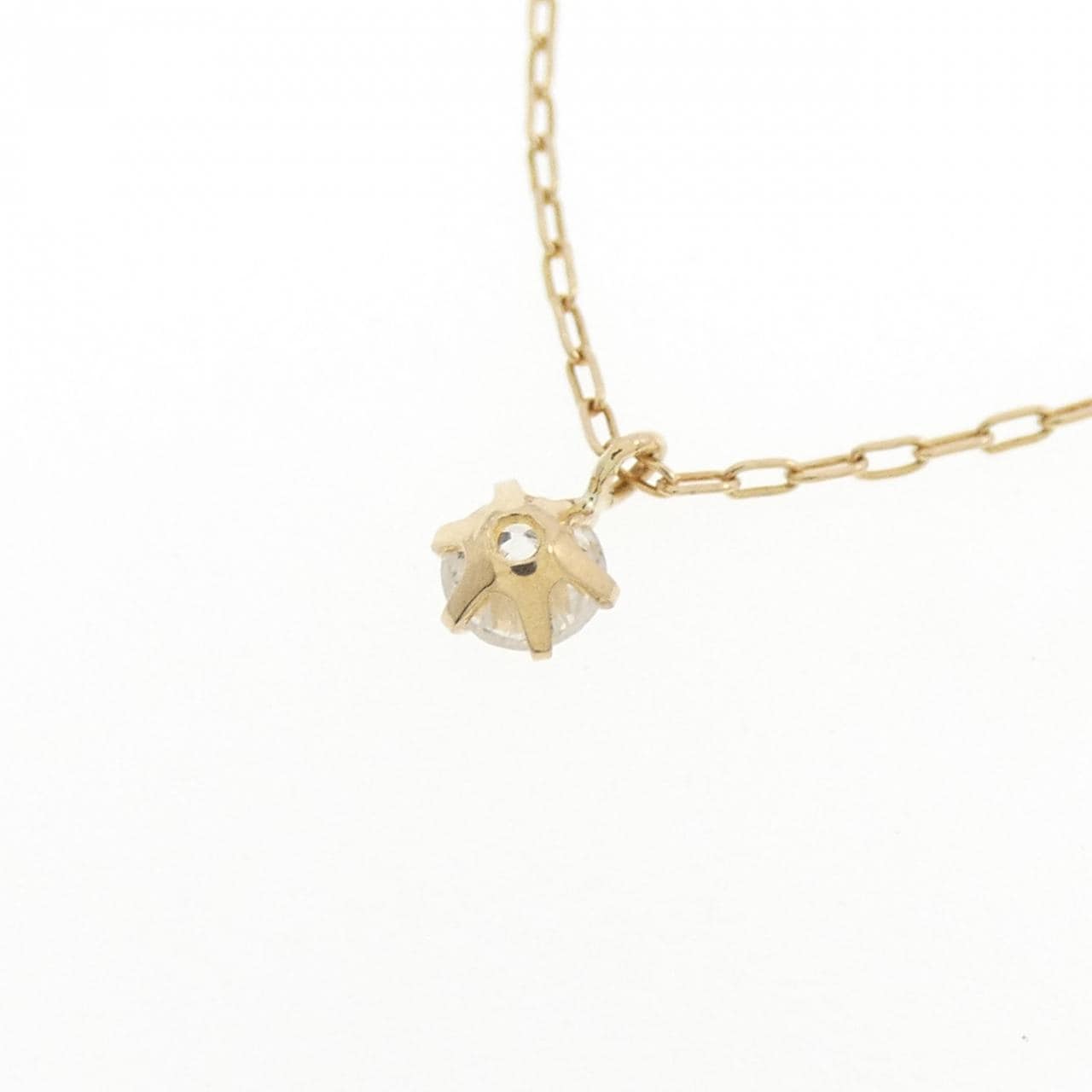 K18YG Solitaire Diamond Necklace 0.10CT