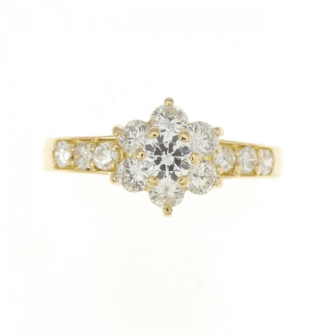 K18YG フラワー ダイヤモンド リング 0.59CT