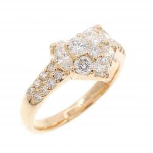 K18PG ハート ダイヤモンド リング 0.82CT