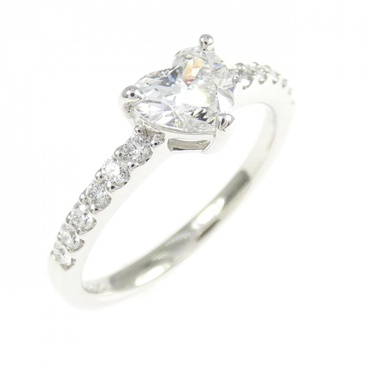 PT900 ダイヤモンド リング 0.595CT F VS1 ハートシェイプ