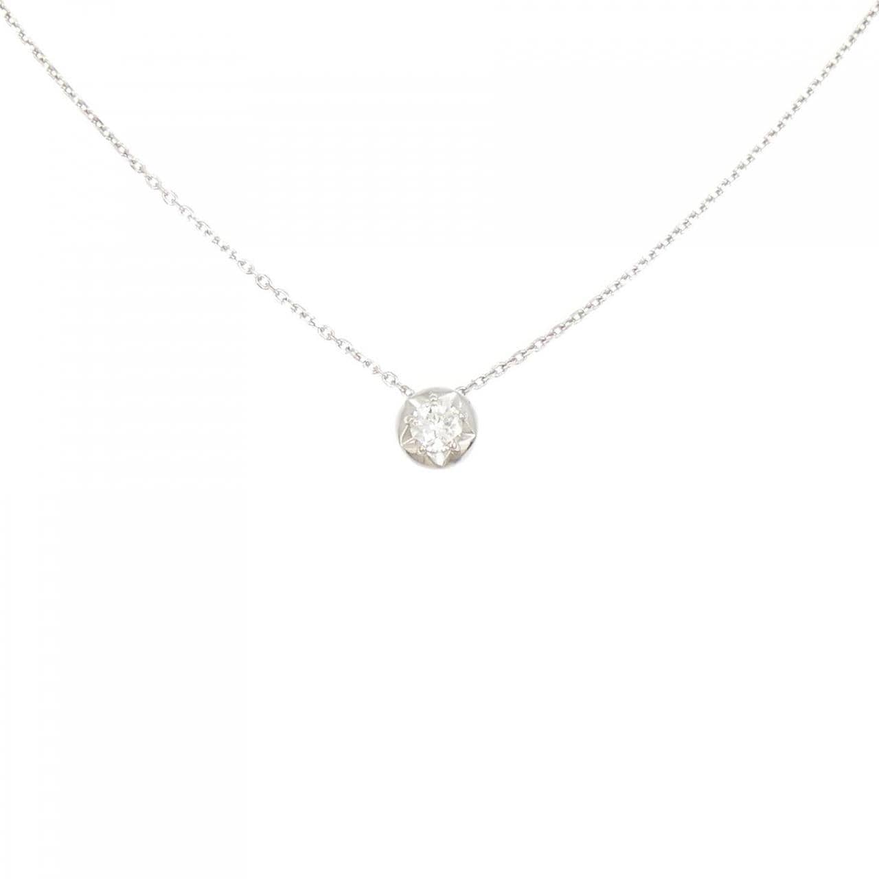 K18WG star Diamond necklace 0.119CT