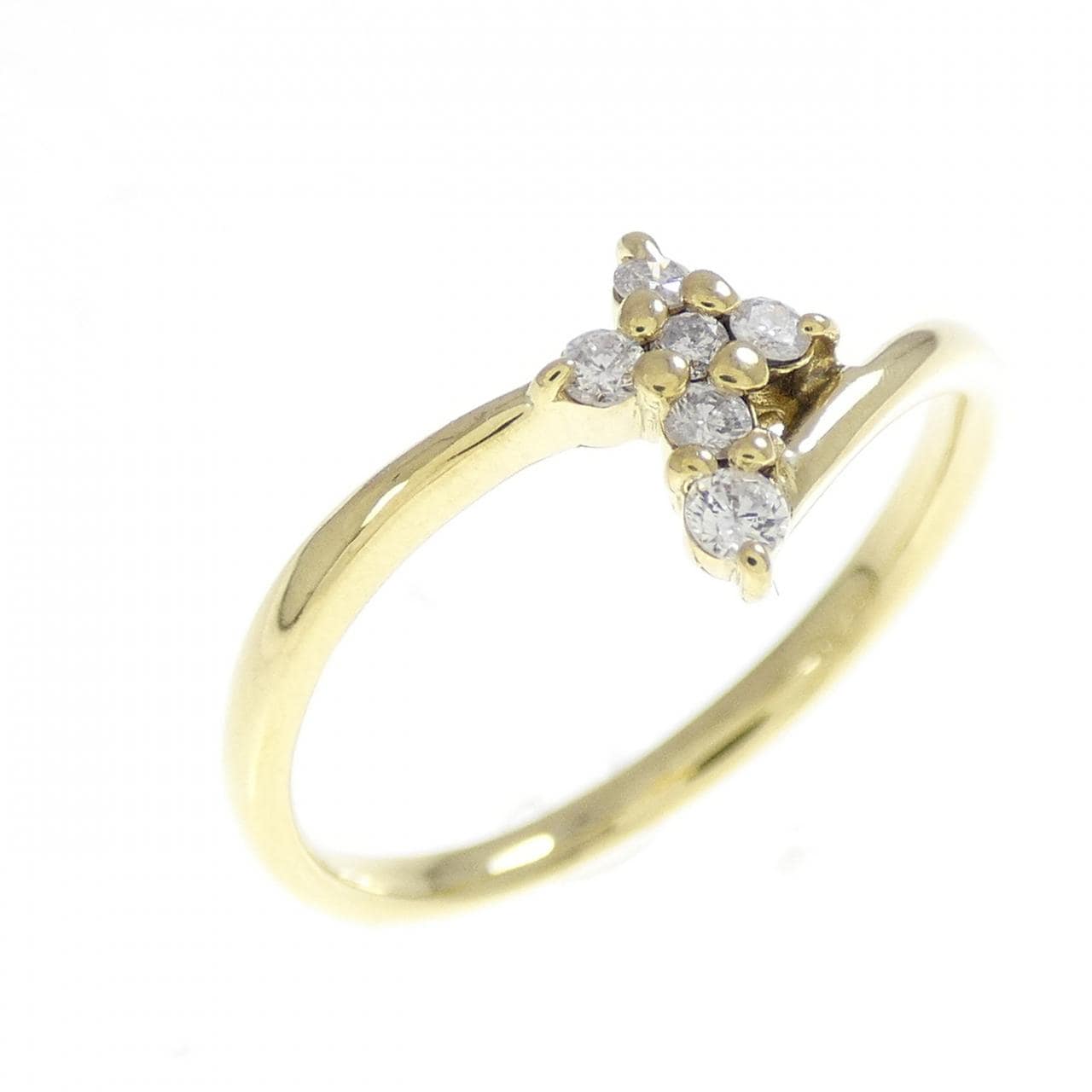 K18YG クロス ダイヤモンド リング 0.10CT