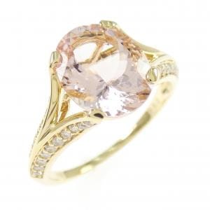 K18YG モルガナイト リング 2.20CT