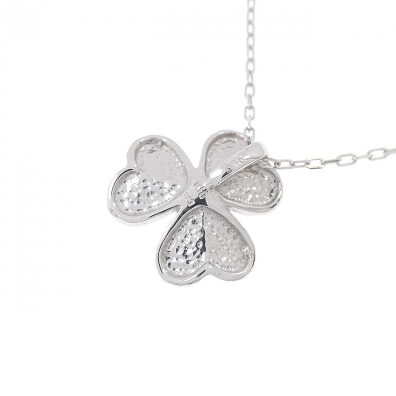 K18WG Clover Diamond Necklace 0.10CT