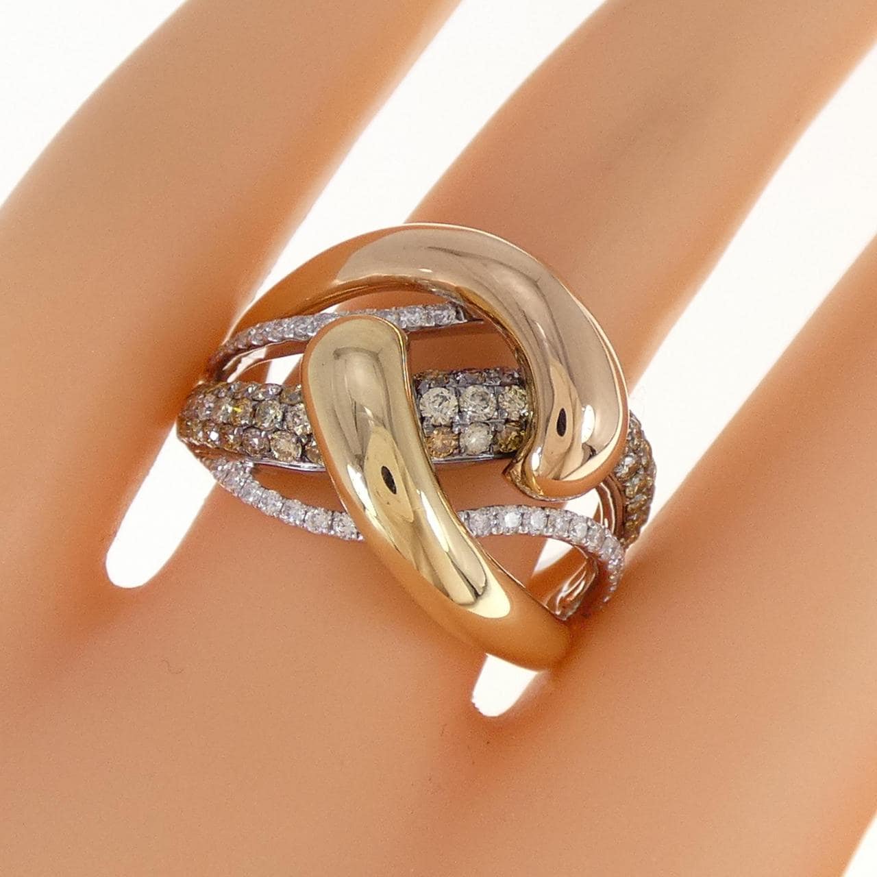 K18 three-color Diamond ring 0.29CT