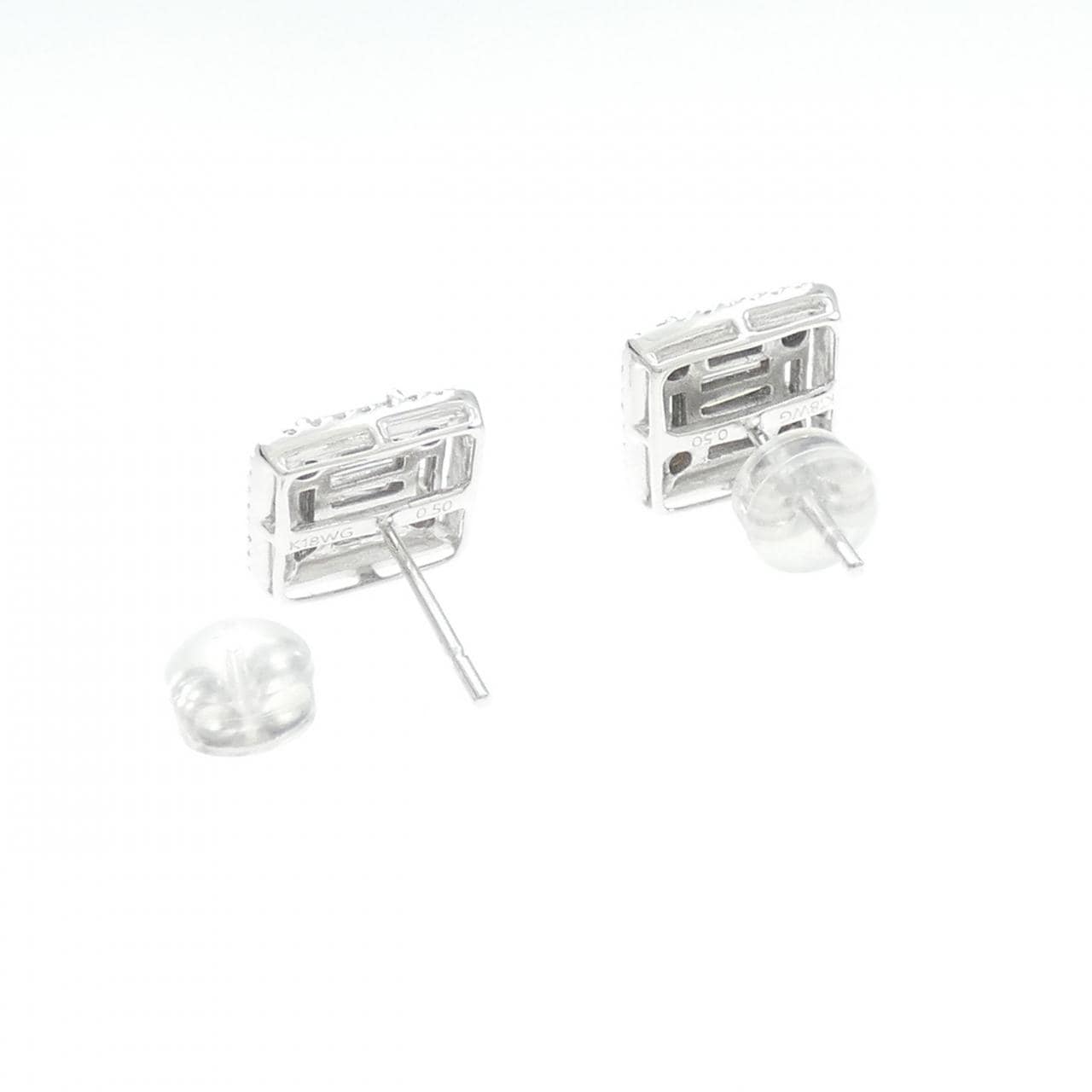 K18WG ダイヤモンド ピアス 1.00CT