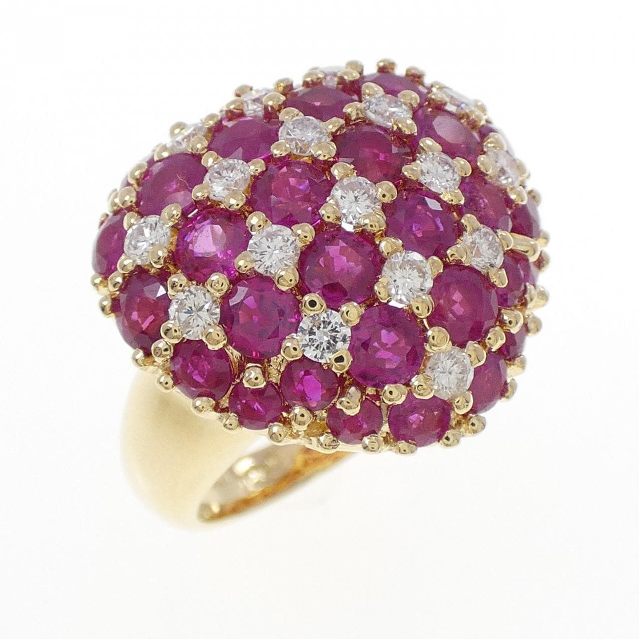 K18YG ハート ルビー リング 4.80CT