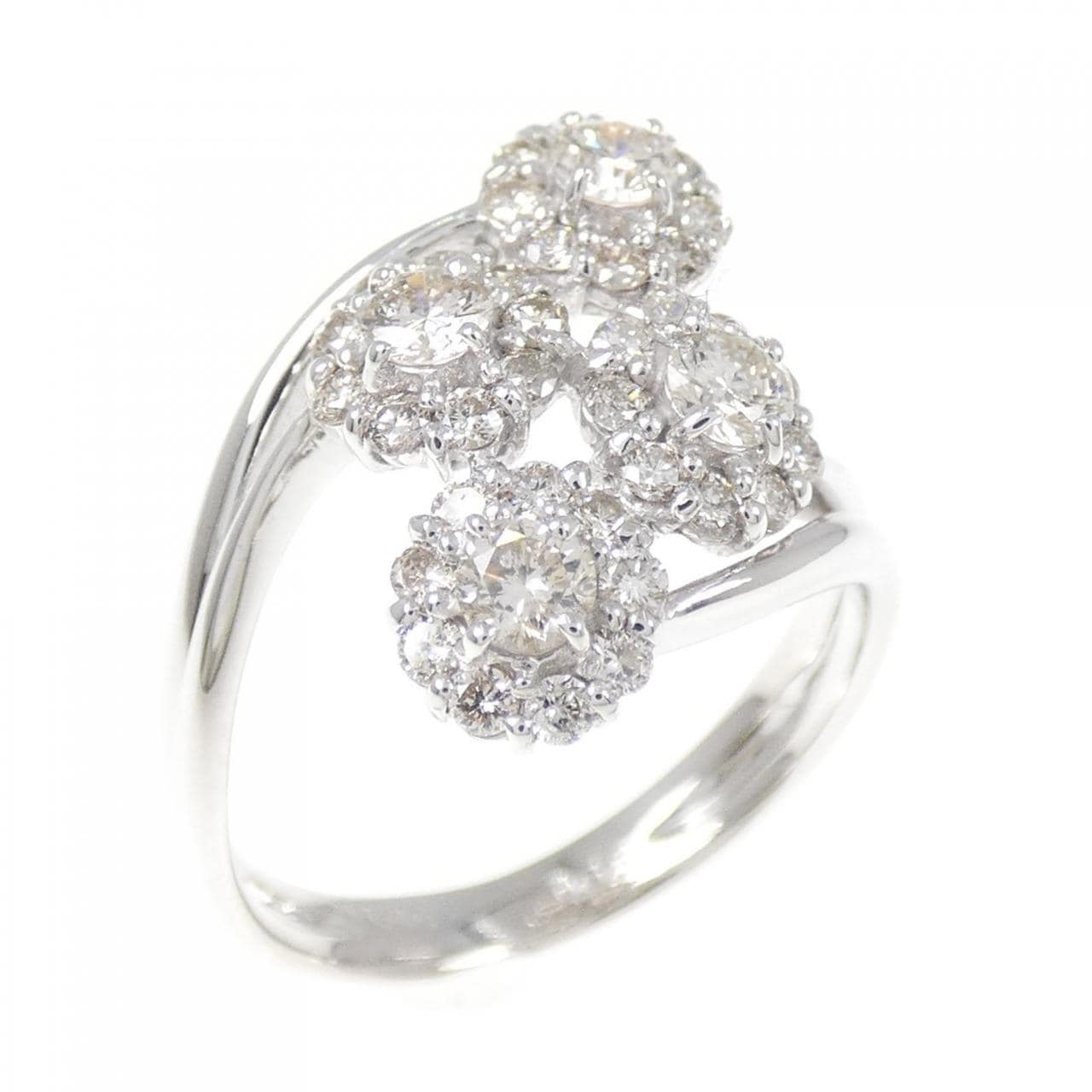 K18WG ダイヤモンド リング 0.85CT