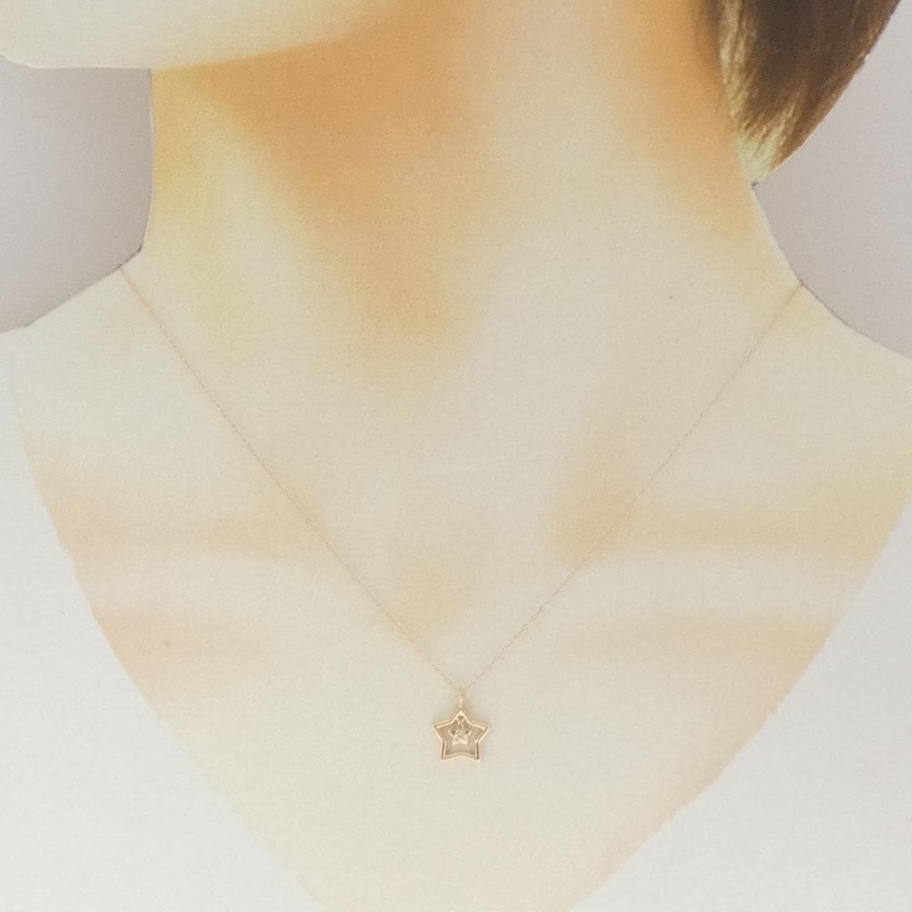 K10PG スター ダイヤモンド ネックレス 0.01CT