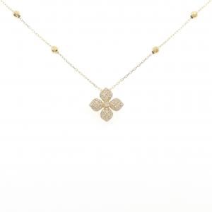 K18YG フラワー パヴェ ダイヤモンド ネックレス 0.27CT