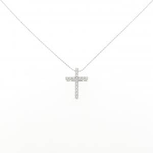 K18WG クロス ダイヤモンド ネックレス 0.32CT