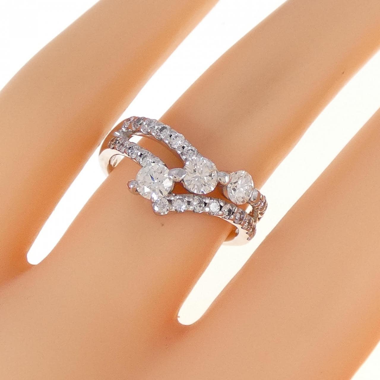 K18WG ダイヤモンド リング 0.656CT