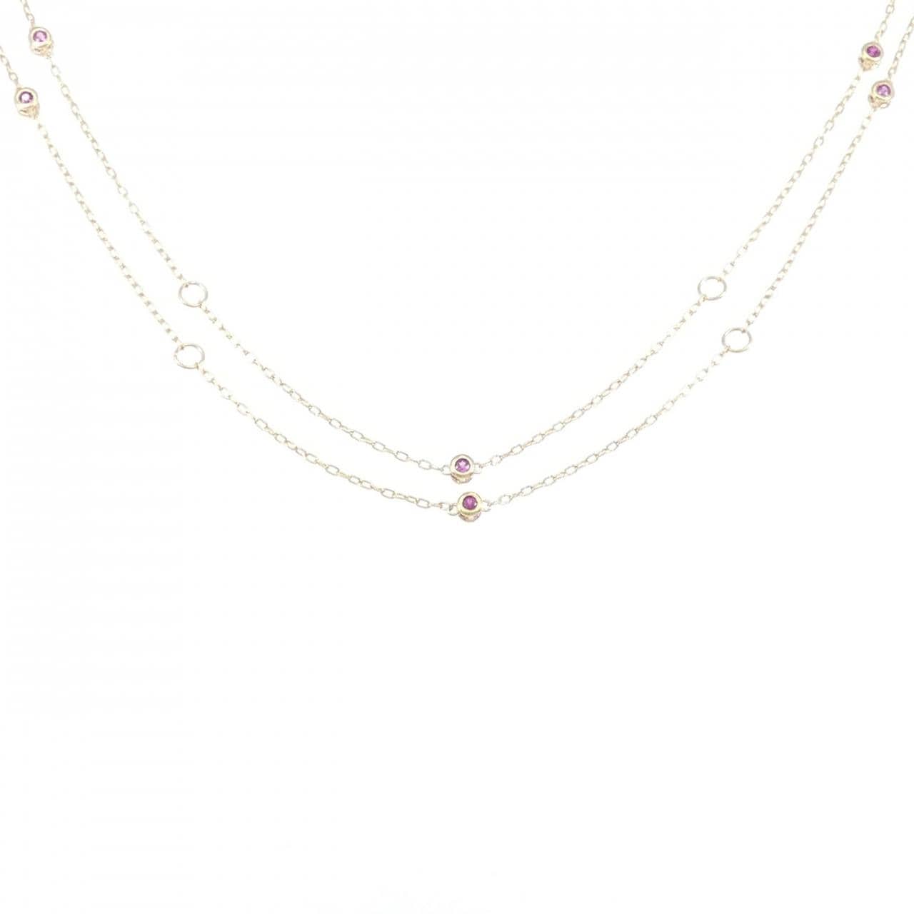 K10YG 2WAY ルビー ネックレス 0.30CT