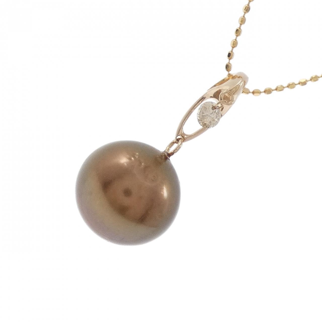 K18PG 黒蝶パール ネックレス 11.8mm