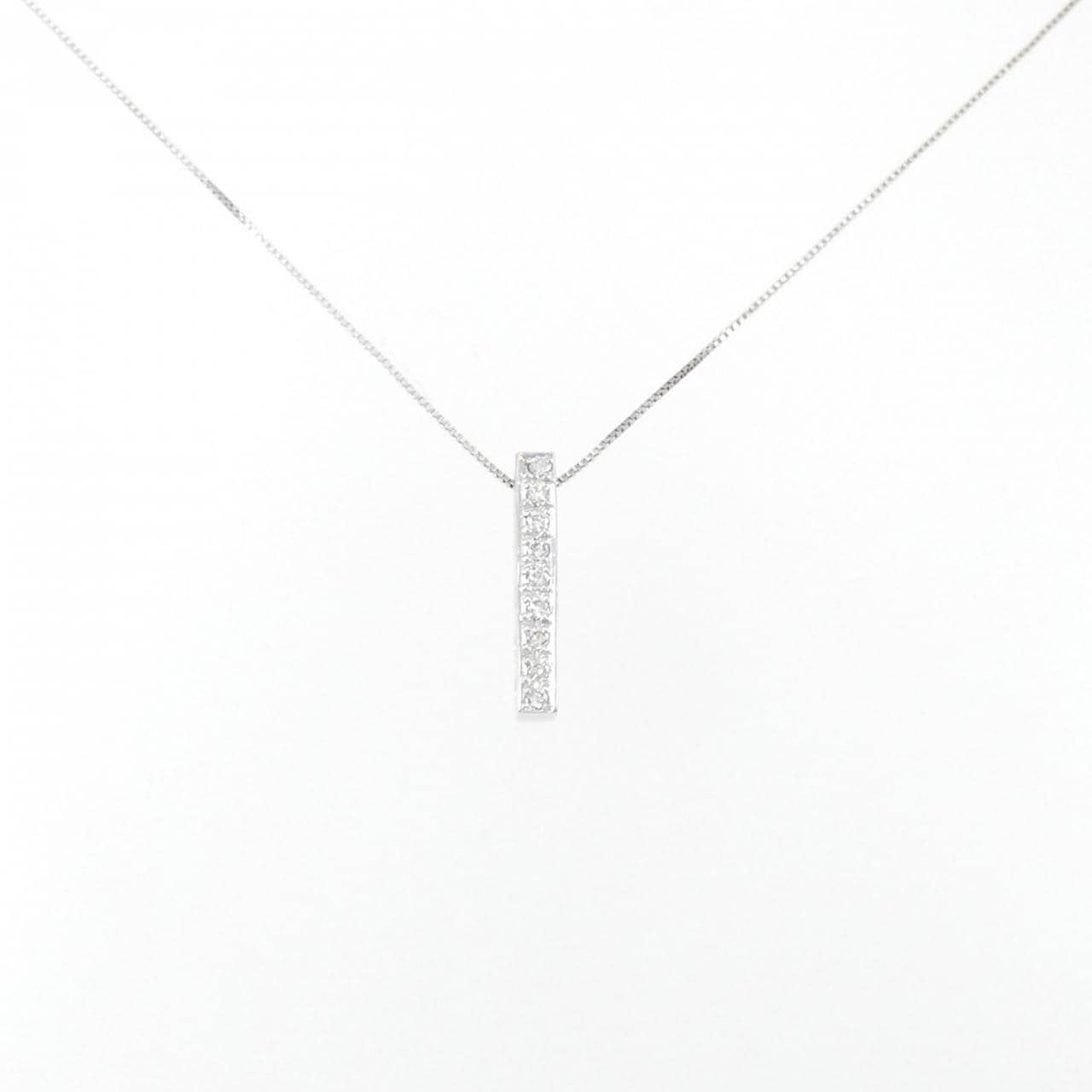 K18WG/750WG Diamond Necklace 0.06CT