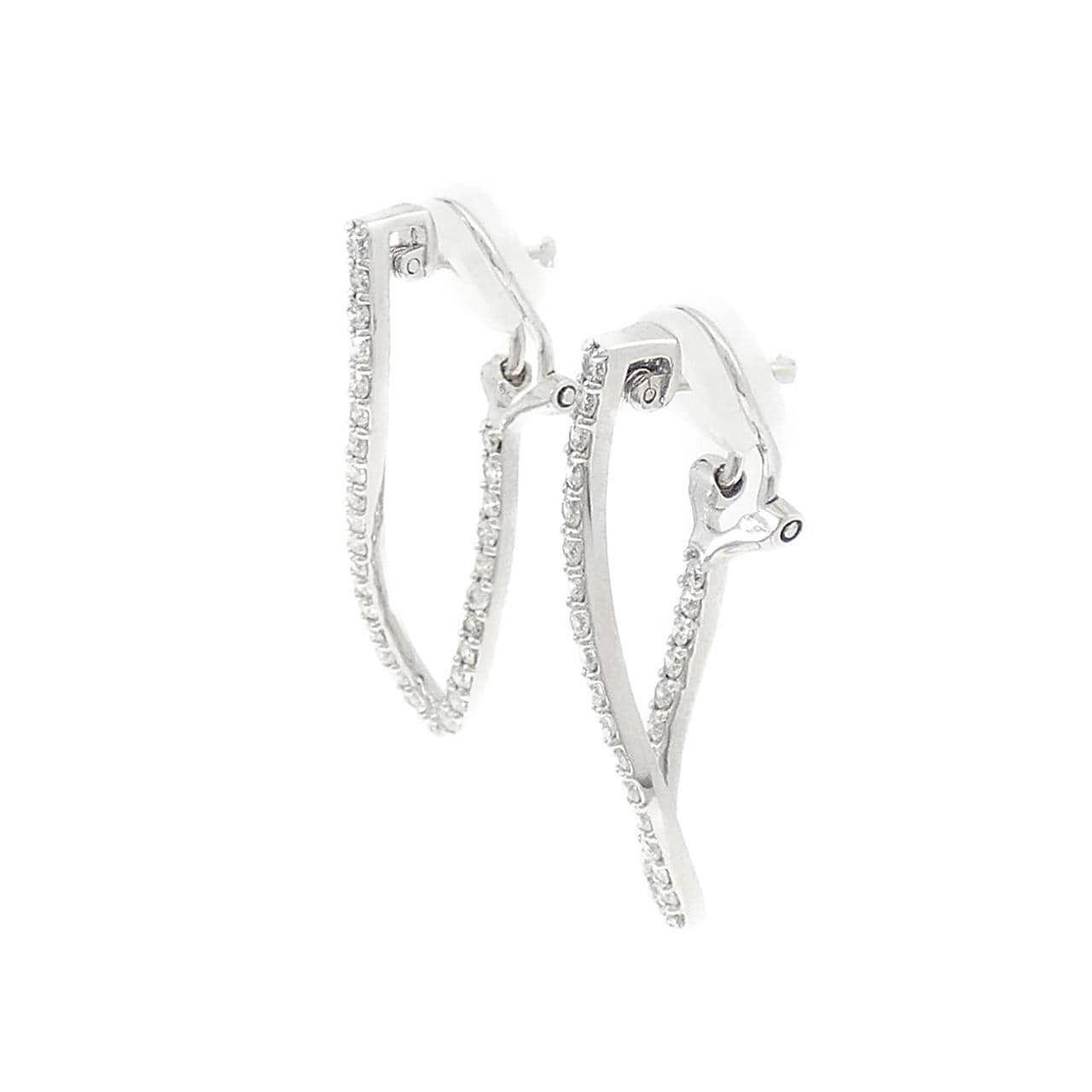 K18WG Diamond earrings/earrings 1.00CT