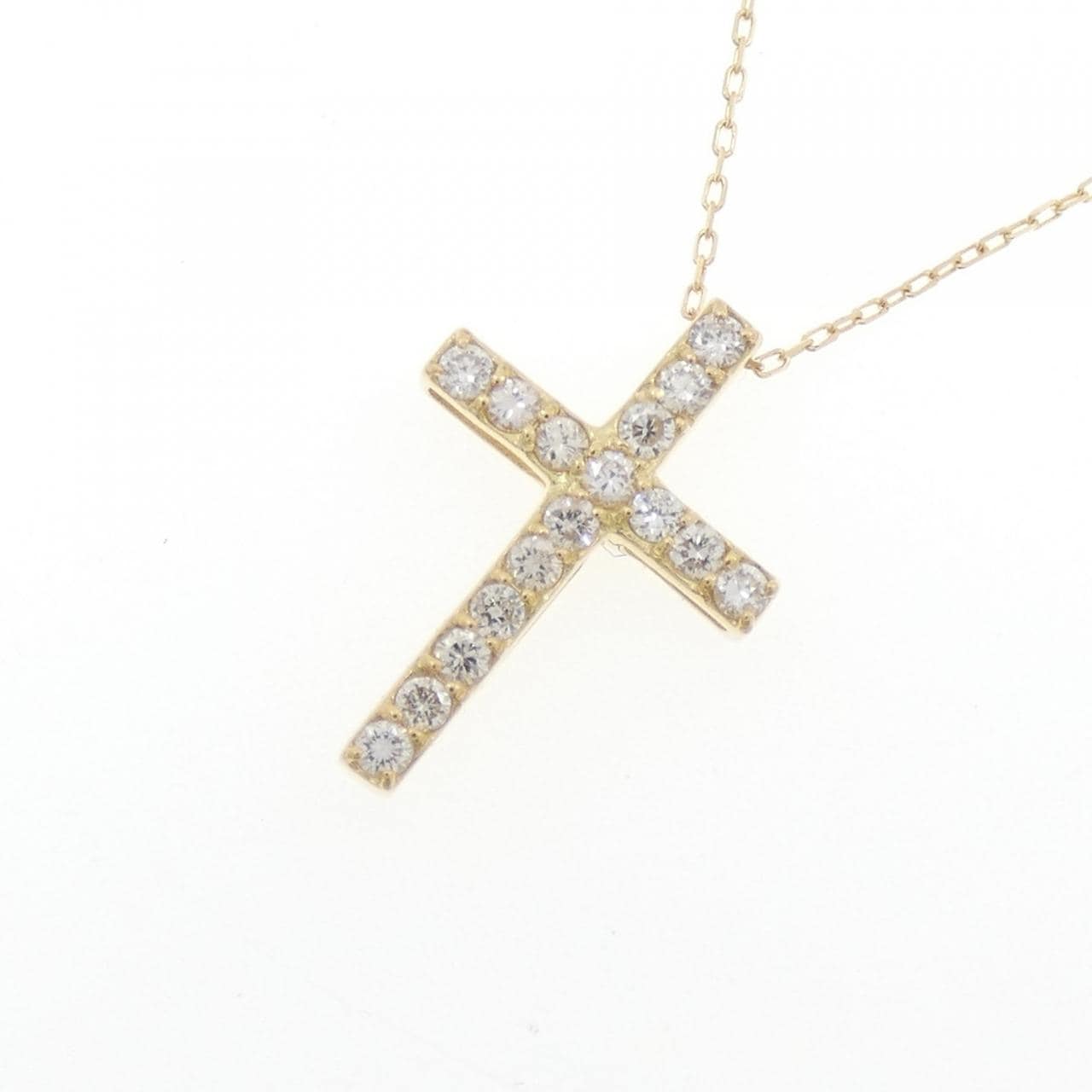 【新品】K18YG クロス ダイヤモンド ネックレス 0.20CT