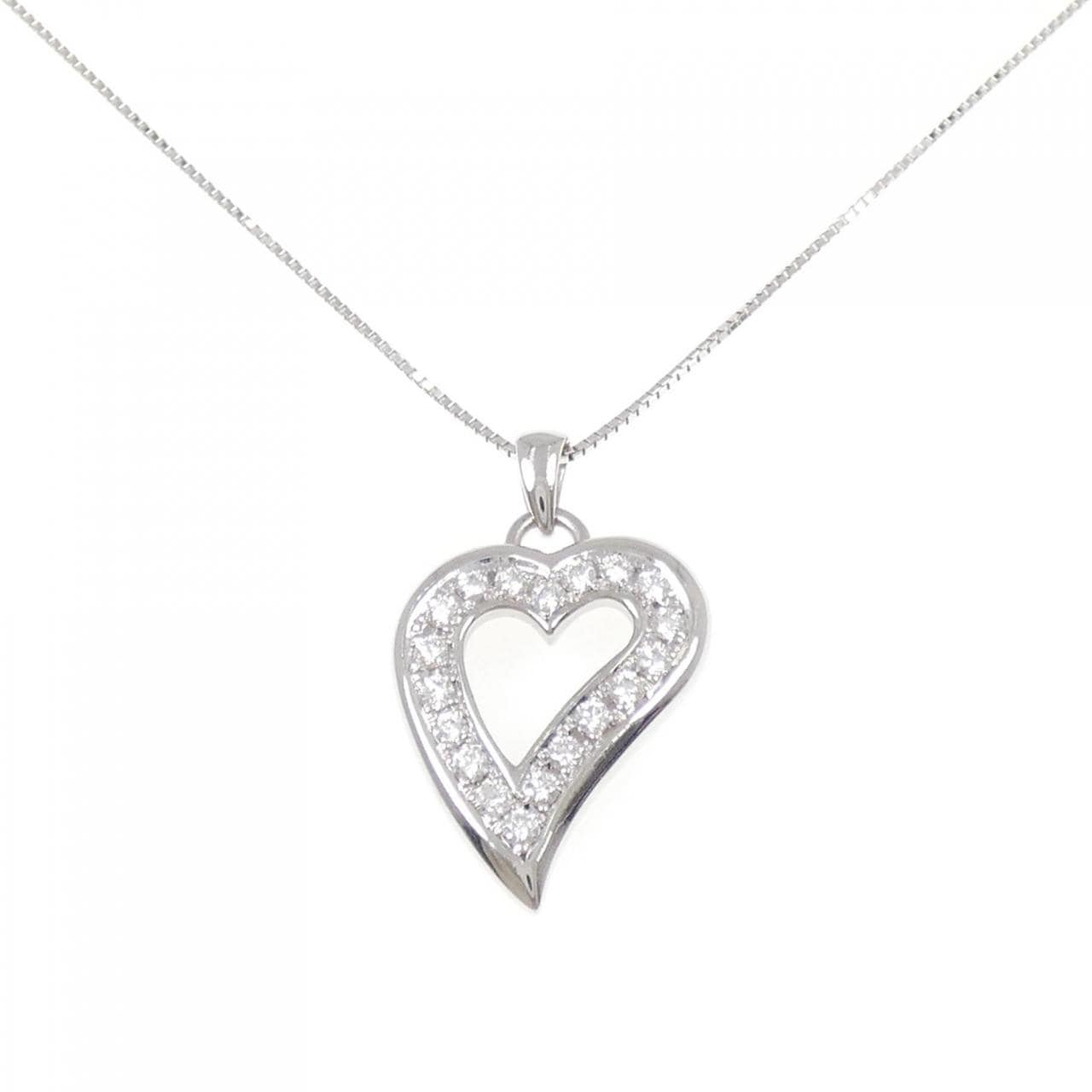 K18WG ハート ダイヤモンド ネックレス 0.343CT