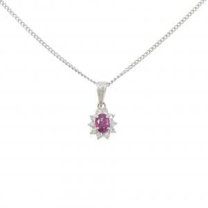 PT900/PT850 ルビー ネックレス 0.33CT