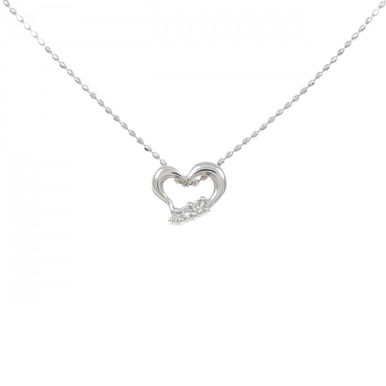 K10WG ハート ダイヤモンド ネックレス 0.04CT
