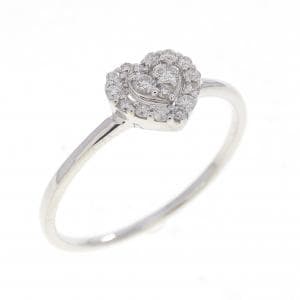 K18WG ハート ダイヤモンド リング 0.10CT