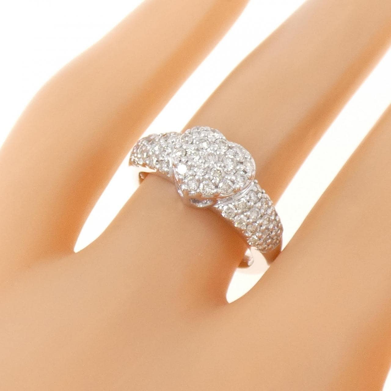 K18WG ハート ダイヤモンド リング 0.70CT