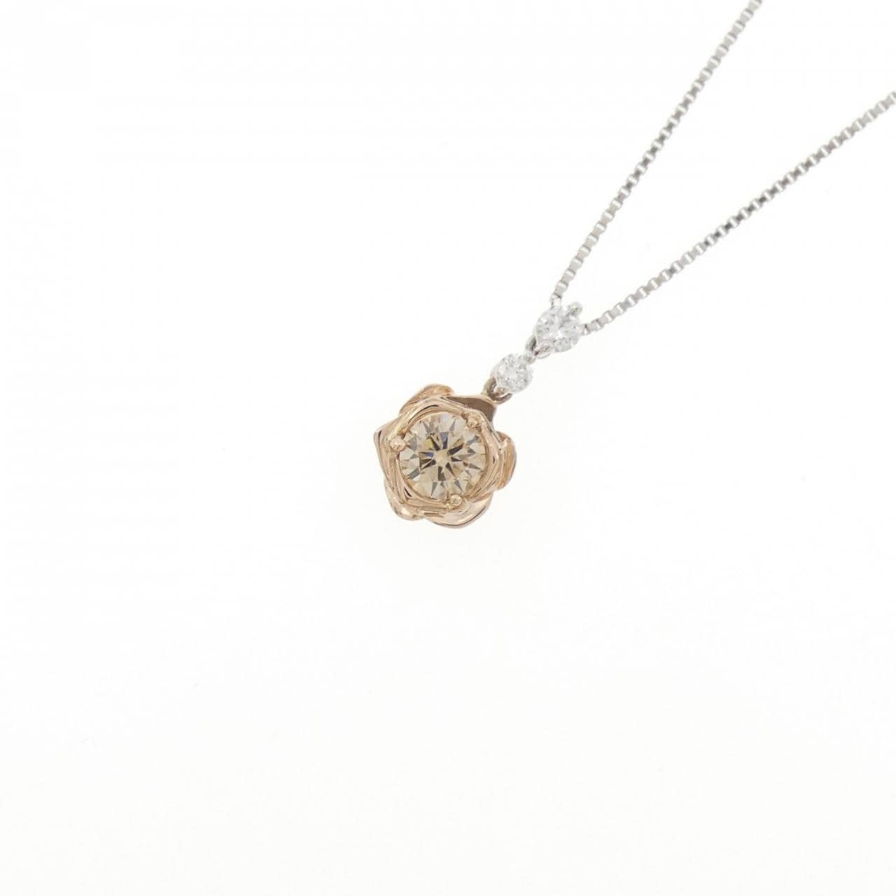 K18PG/PT900/PT850 ダイヤモンド ネックレス 0.540CT