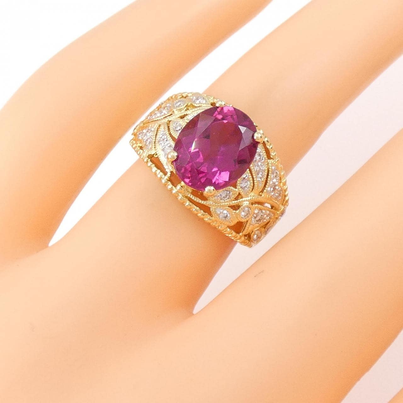 K18YG Rubellite Tourmaline Ring 2.57CT